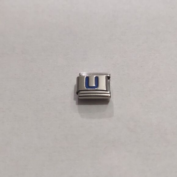 Blue U‎ Italian Link Stainless Steel Nomination Style Charm - Picture 1 of 1